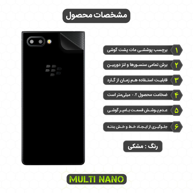 برچسب پوششی مولتی نانو مدل X-F1M مناسب برای گوشی موبایل بلک بری Key 2