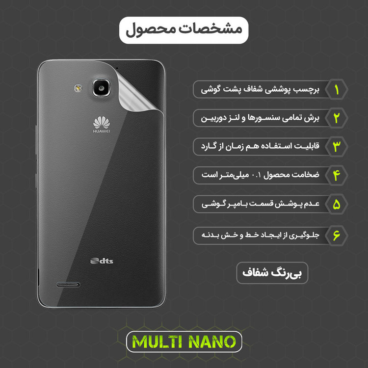 محافظ صفحه نمایش مولتی نانو مدل X-SFT مناسب برای گوشی موبایل آنر 3X G750 به همراه محافظ پشت
