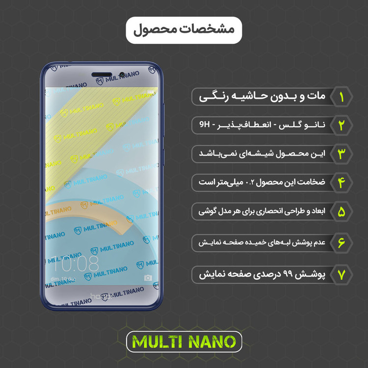 محافظ صفحه نمایش مات مولتی نانو مدل X-S1M مناسب برای گوشی موبایل آنر 6C Pro