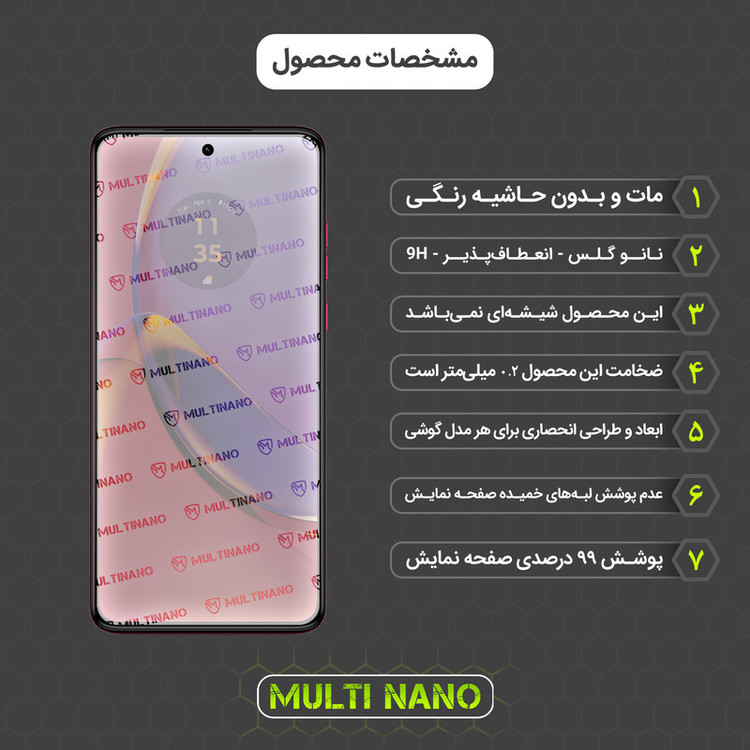 محافظ صفحه نمایش مات مولتی نانو مدل X-S1M مناسب برای گوشی موبایلم موتورولا Moto G84