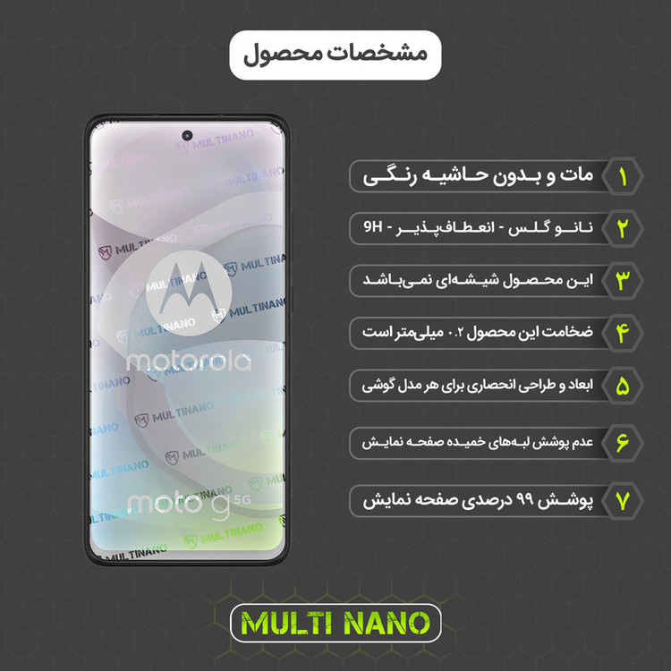 محافظ صفحه نمایش مات مولتی نانو مدل X-S1M مناسب برای گوشی موبایل موتورولا Moto G 5G