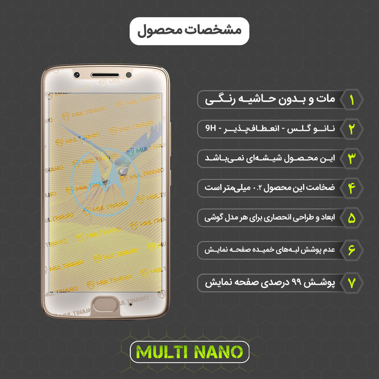 محافظ صفحه نمایش مات مولتی نانو مدل X-S1M مناسب برای گوشی موبایل موتورولا Moto G5