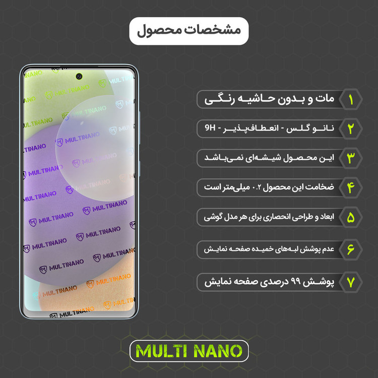 محافظ صفحه نمایش مات مولتی نانو مدل X-S1M مناسب برای گوشی موبایل سامسونگ Galaxy A52
