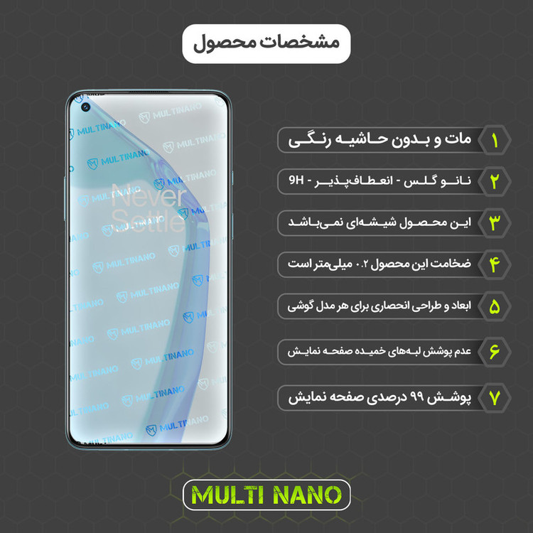 محافظ صفحه نمایش مات مولتی نانو مدل X-S1M مناسب برای گوشی موبایل وان پلاس 9R