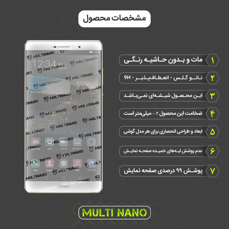 محافظ صفحه نمایش مات مولتی نانو مدل X-S1M مناسب برای گوشی موبایل هوآوی P8 Max