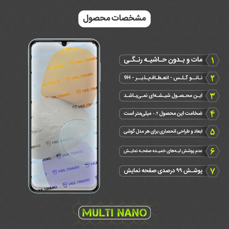 محافظ صفحه نمایش مات مولتی نانو مدل X-S1M مناسب برای گوشی موبایل سامسونگ Galaxy M23