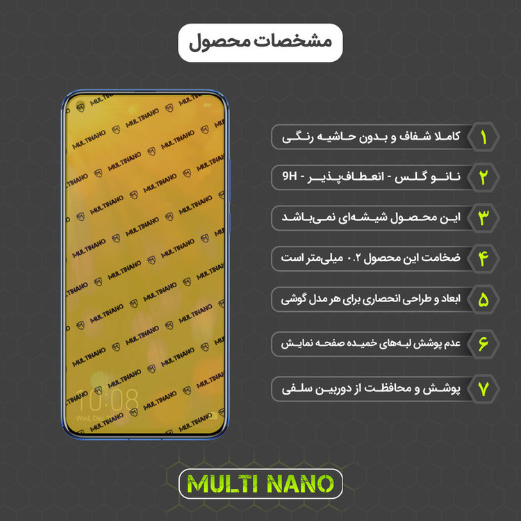 محافظ صفحه نمایش مولتی نانو مدل X-SFL مناسب برای گوشی موبایل آنر View 20 به همراه برچسب پوششی
