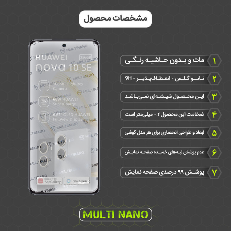 محافظ صفحه نمایش مات مولتی نانو مدل X-S1M مناسب برای گوشی موبایل هوآوی Nova 10 SE