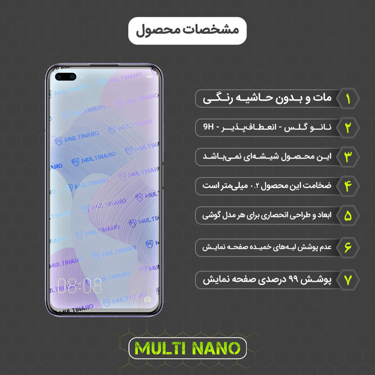 محافظ صفحه نمایش مات مولتی نانو مدل X-S1M مناسب برای گوشی موبایل هوآوی Nova 6