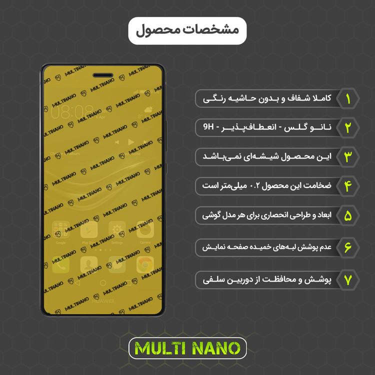 محافظ صفحه نمایش مولتی نانو مدل X-SFL مناسب برای گوشی موبایل هوآوی G9 Lite به همراه برچسب پوششی