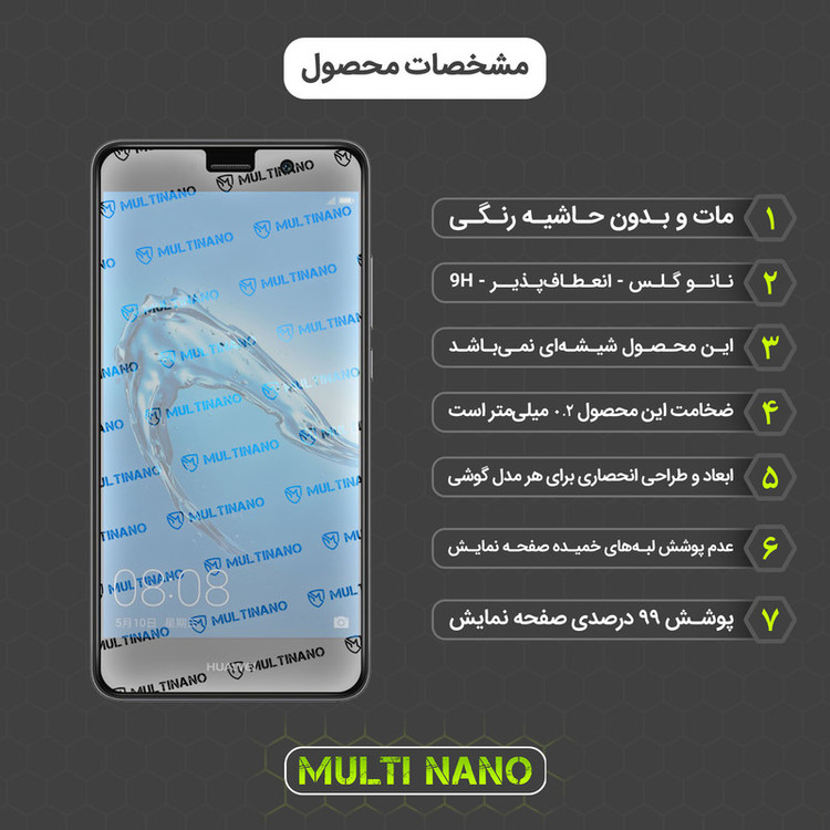 محافظ صفحه نمایش مات مولتی نانو مدل X-S1M مناسب برای گوشی موبایل هوآوی Y7 Prime