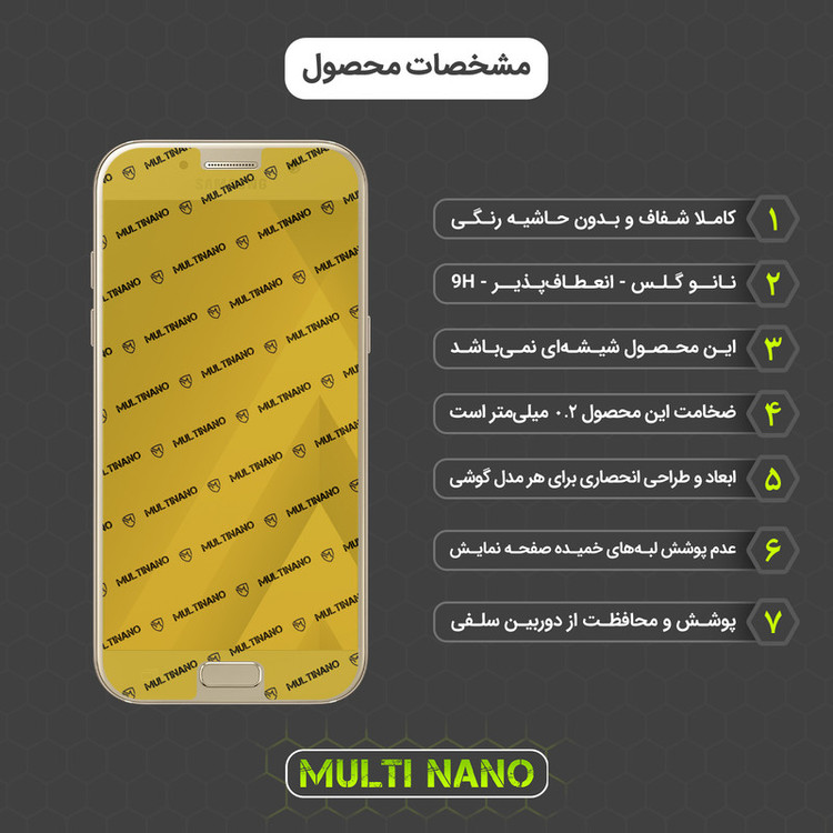 محافظ صفحه نمایش مولتی نانو مدل X-SFL مناسب برای گوشی موبایل سامسونگ Galaxy A5 2017 به همراه برچسب پوششی