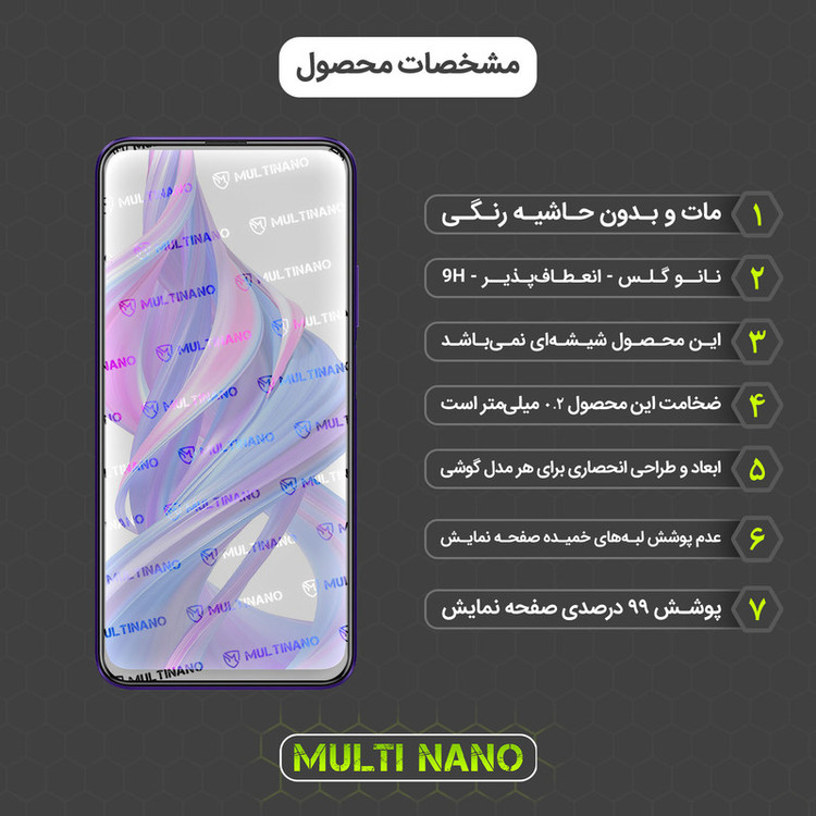 محافظ صفحه نمایش مات مولتی نانو مدل X-S1M مناسب برای گوشی موبایل آنر 9X Pro