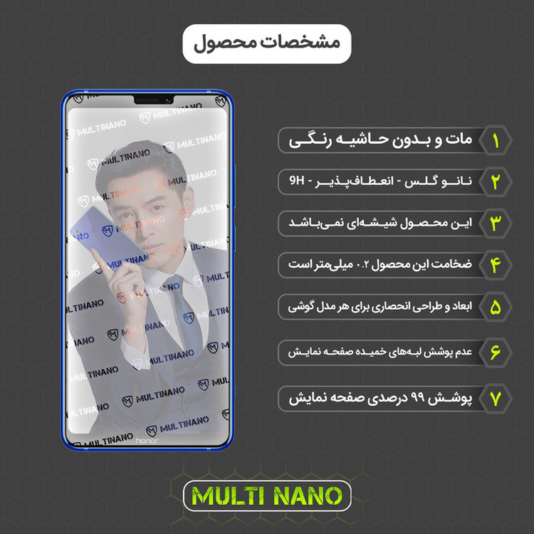 محافظ صفحه نمایش مات مولتی نانو مدل X-S1M مناسب برای گوشی موبایل آنر Note 10