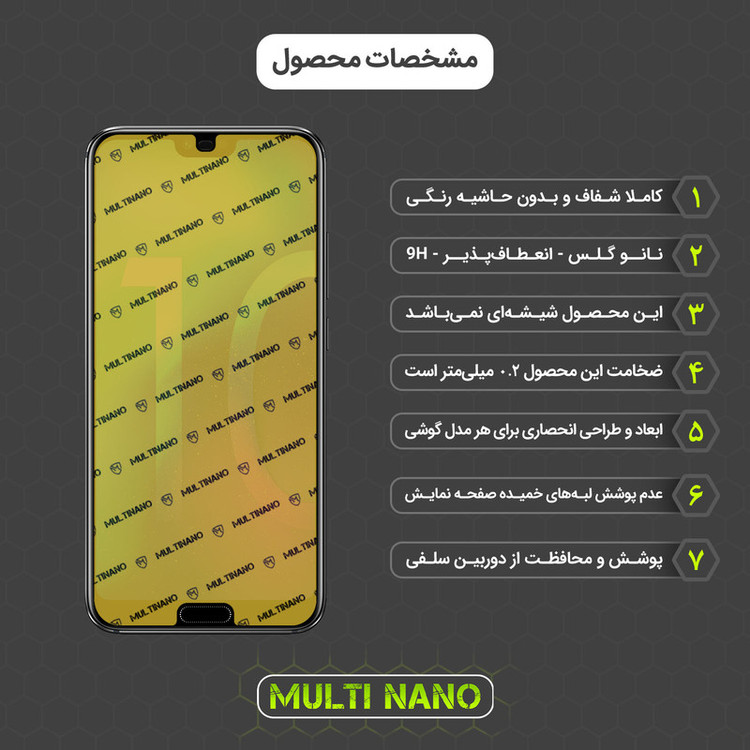 محافظ صفحه نمایش مولتی نانو مدل X-SFL مناسب برای گوشی موبایل آنر 10 به همراه برچسب پوششی