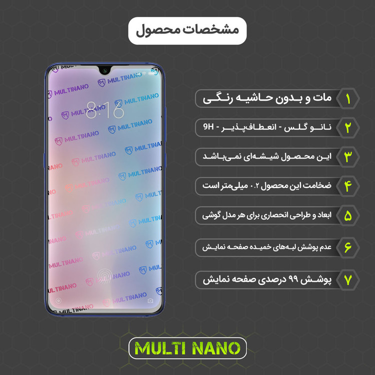 محافظ صفحه نمایش مات مولتی نانو مدل X-S1M مناسب برای گوشی موبایل شیائومی Mi 9