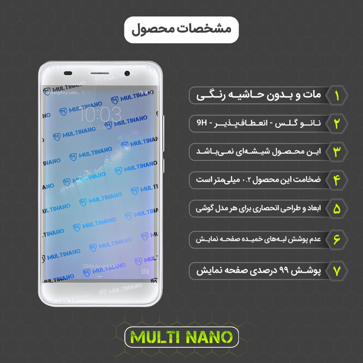 محافظ صفحه نمایش مات مولتی نانو مدل X-S1M مناسب برای گوشی موبایل هوآوی Y6 2015