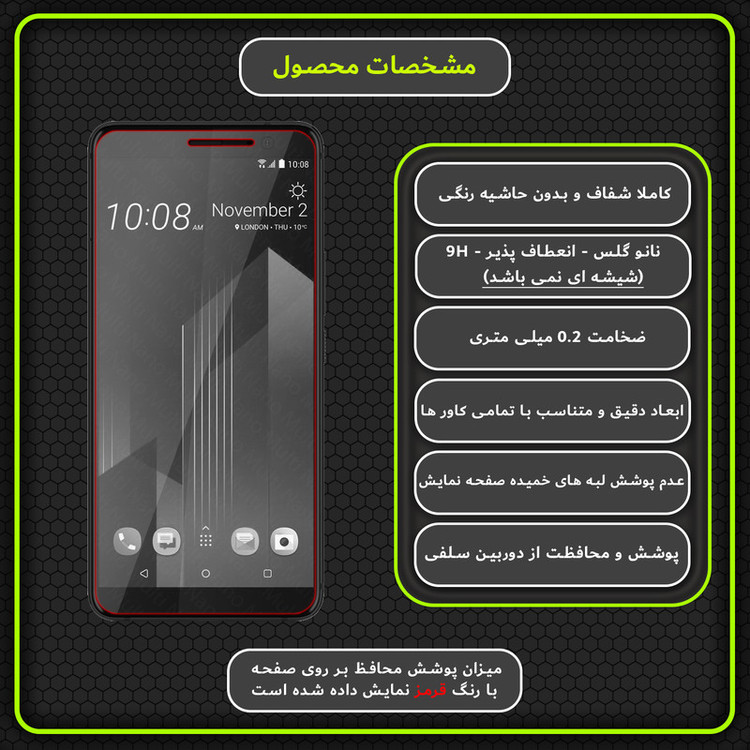 محافظ صفحه نمایش مولتی نانو مدل X-S2N مناسب برای گوشی موبایل اچ تی سی U11 Plus بسته دو عددی