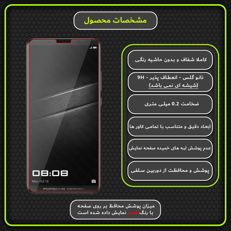 محافظ صفحه نمایش مولتی نانو مدل X-S2N مناسب برای گوشی موبایل هوآوی Mate 10 Porsche Design بسته دو عددی