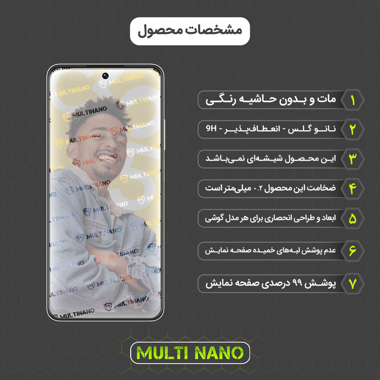 محافظ صفحه نمایش مات مولتی نانو مدل X-S2M مناسب برای گوشی موبایل ریلمی C55 بسته دو عددی
