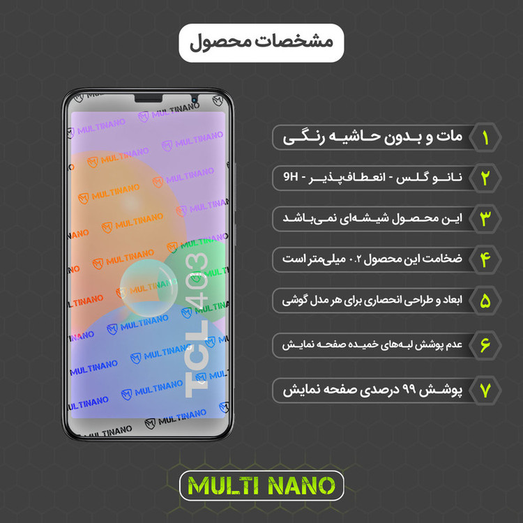 محافظ صفحه نمایش مات مولتی نانو مدل X-S1M مناسب برای گوشی موبایل تی سی ال 403