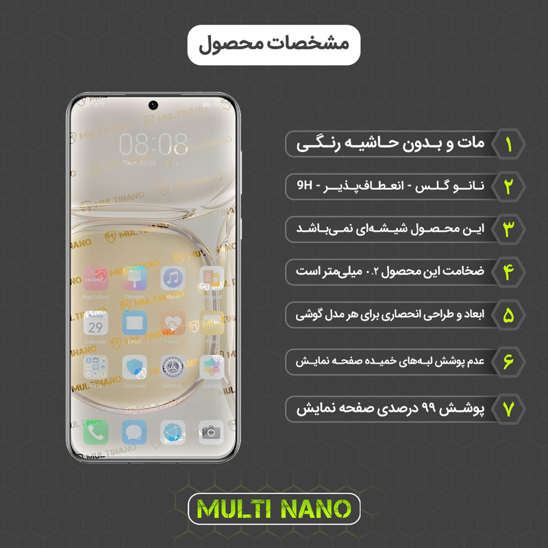 محافظ صفحه نمایش مات مولتی نانو مدل X-S1M مناسب برای گوشی موبایل هوآوی P50