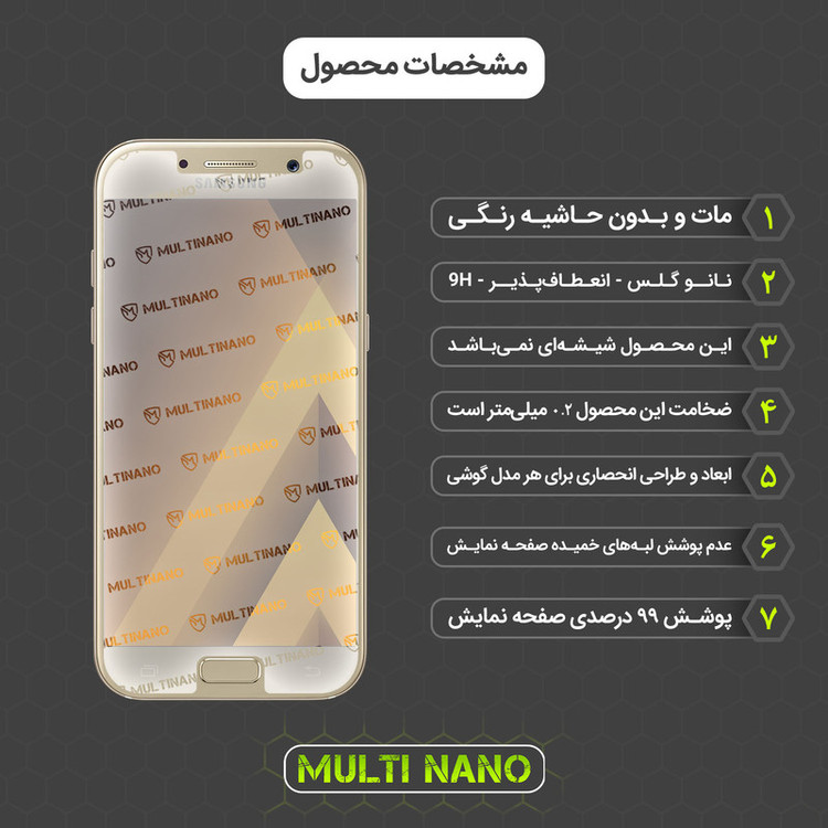 محافظ صفحه نمایش مات مولتی نانو مدل X-S1M مناسب برای گوشی موبایل سامسونگ Galaxy A5 2017