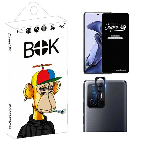 محافظ صفحه نمایش بوک مدل Clear SuperD مناسب برای گوشی موبایل شیائومی Mi 11T Pro به همراه محافظ لنز دوربین