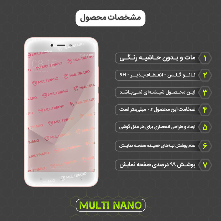 محافظ صفحه نمایش مات مولتی نانو مدل X-S1M مناسب برای گوشی موبایل شیائومی Redmi Note 5A