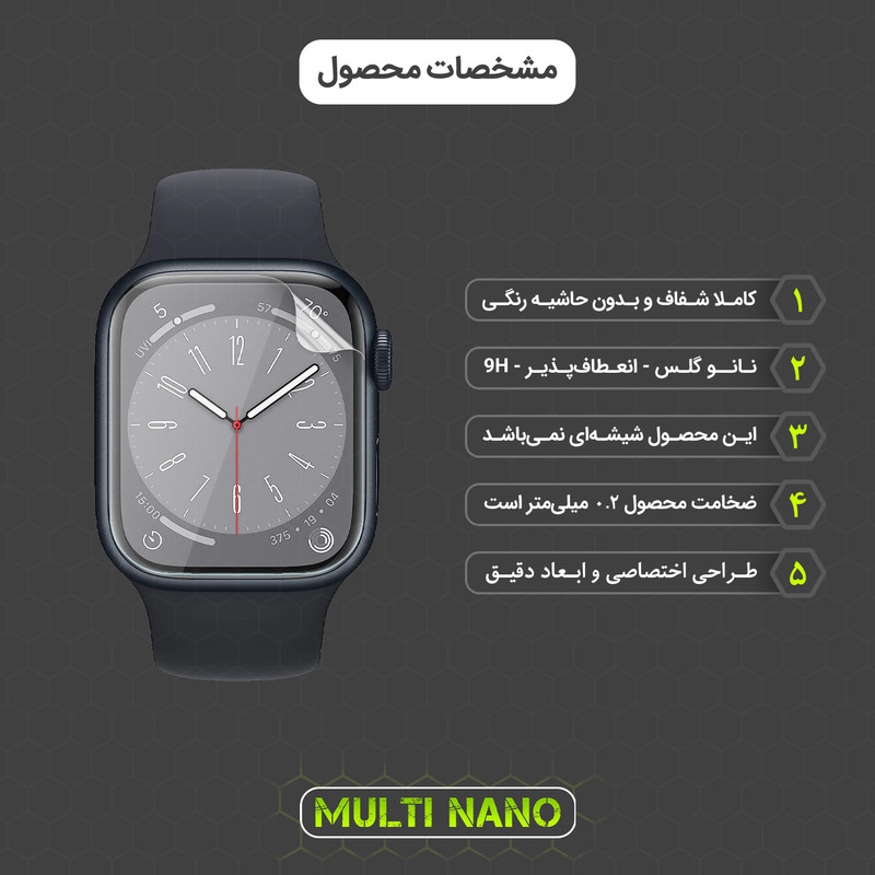 محافظ صفحه نمایش مولتی نانو مدل X-S3T مناسب برای ساعت هوشمند اپل Watch Series 8 41mm بسته سه عددی