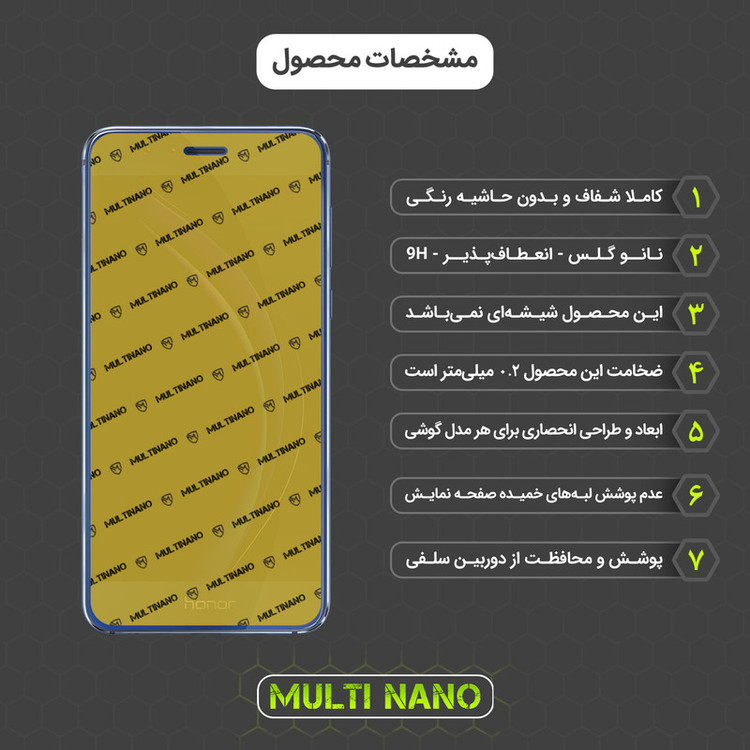 محافظ صفحه نمایش مولتی نانو مدل X-SFM مناسب برای گوشی موبایل آنر 8 به همراه برچسب پوششی