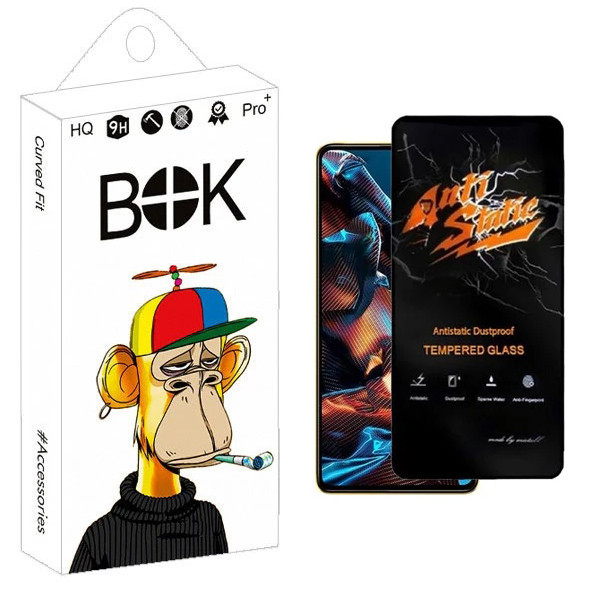 محافظ صفحه نمایش بوک مدل Carbon Antistatic مناسب برای گوشی موبایل شیائومی Redmi Note 12 Pro / Note 12 Pro Plus / Note 12 Turbo / K50 Gaming / K40 Gaming / Poco X5 Pro / F3 GT