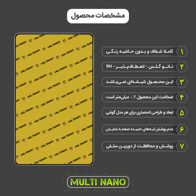 محافظ صفحه نمایش مولتی نانو مدل X-S2N مناسب برای تبلت ودافون Tab Prime 6 بسته دو عددی
