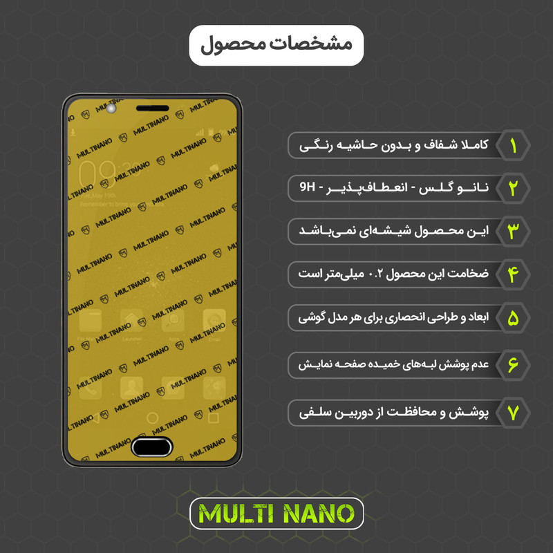 محافظ صفحه نمایش مولتی نانو مدل X-SFG مناسب برای گوشی موبایل اسمارت 6P / P7701 به همراه برچسب پوششی