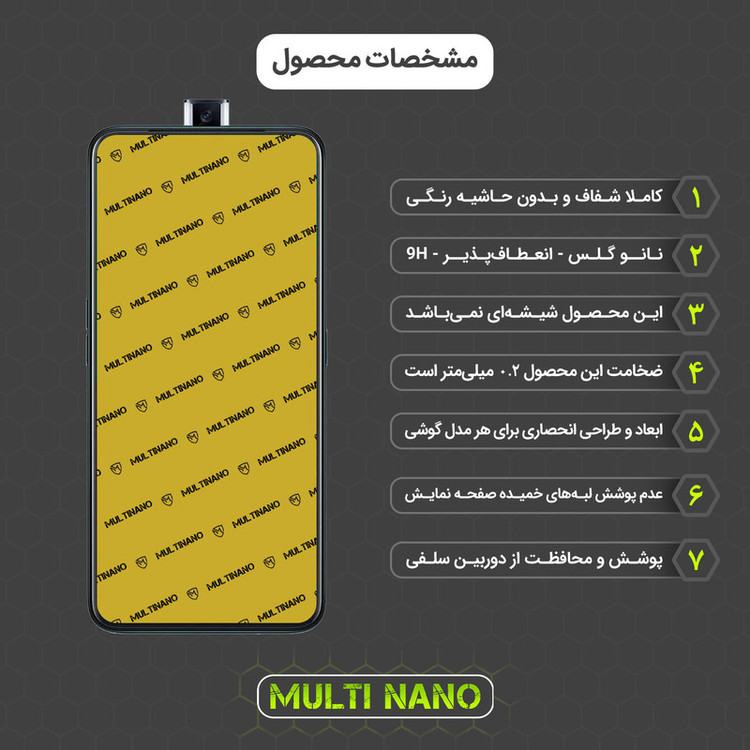 محافظ صفحه نمایش مولتی نانو مدل X-S2N مناسب برای گوشی موبایل اوپو Reno2 F بسته دو عددی