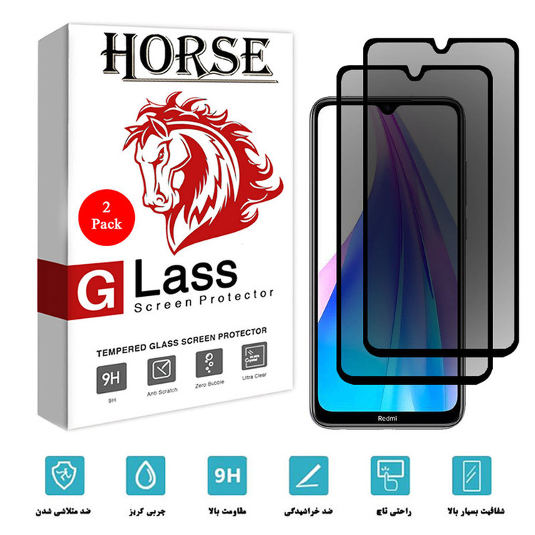 محافظ صفحه نمایش حریم شخصی هورس مدل SSP مناسب برای گوشی موبایل شیائومی Redmi Note 8T بسته دو عددی