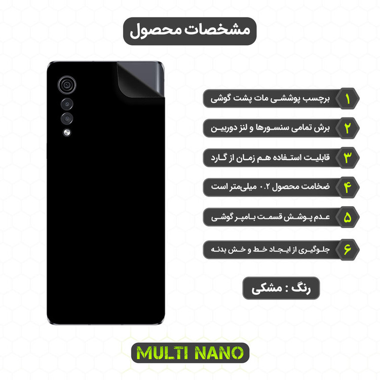 برچسب پوششی مولتی نانو مدل X-F1M مناسب برای گوشی موبایل ال جی Velvet