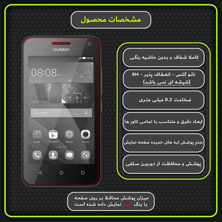 محافظ صفحه نمایش مولتی نانو مدل X-S2N مناسب برای گوشی موبایل هوآوی Y360 بسته دو عددی