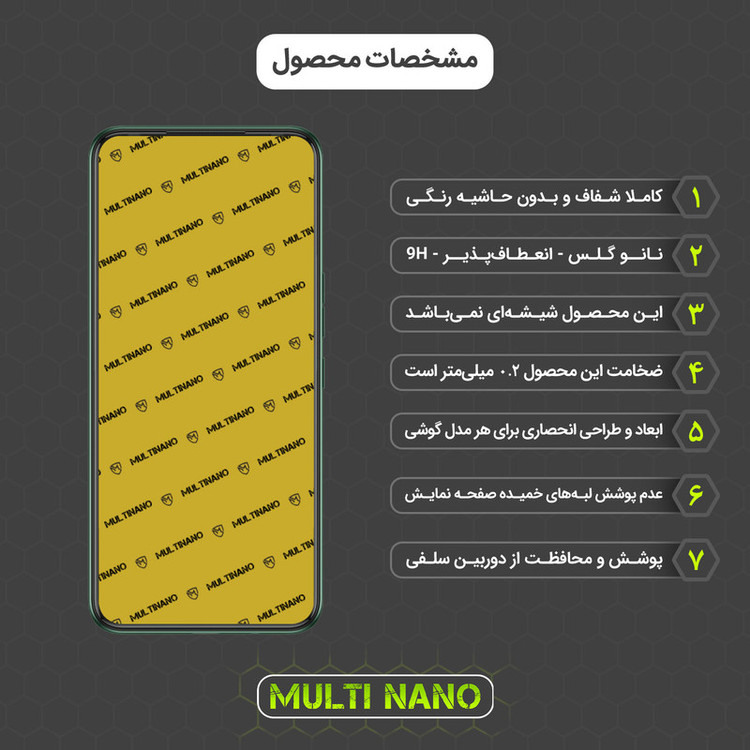 محافظ صفحه نمایش مولتی نانو مدل X-S2N مناسب برای گوشی موبایل تکنو Spark 7 بسته دو عددی