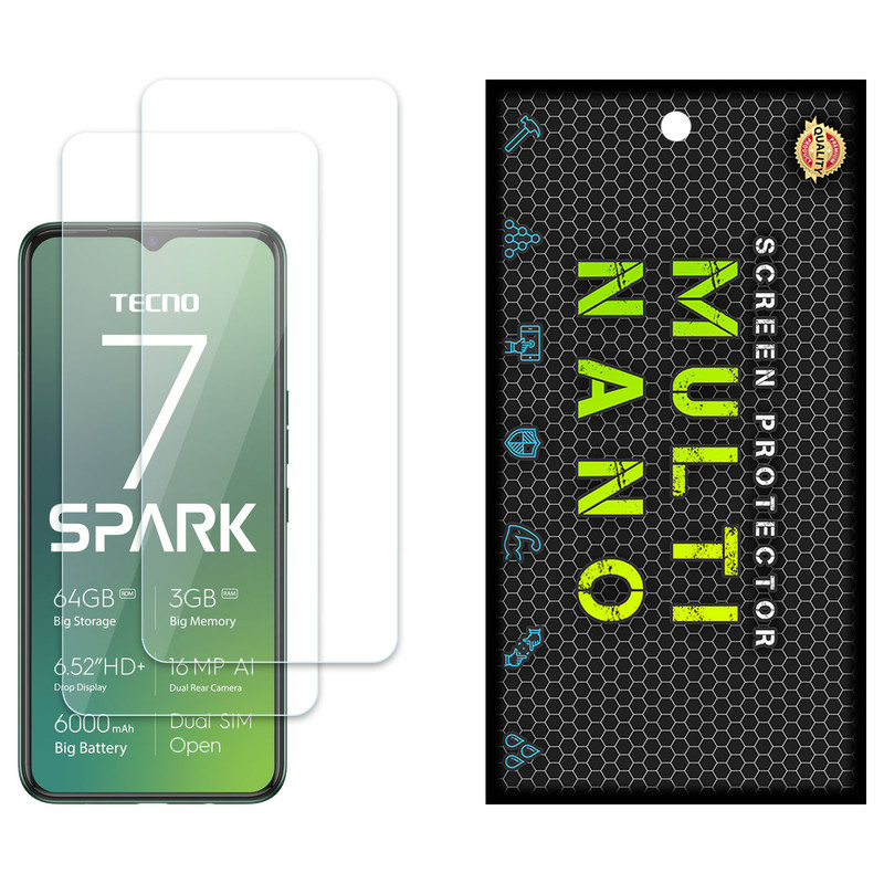 محافظ صفحه نمایش مولتی نانو مدل X-S2N مناسب برای گوشی موبایل تکنو Spark 7 بسته دو عددی