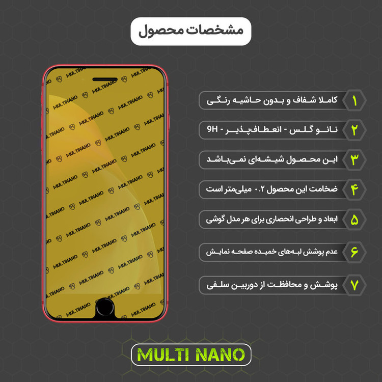 محافظ صفحه نمایش مولتی نانو مدل X-SFC مناسب برای گوشی موبایل اپل iPhone 8 Plus به همراه برچسب پوششی