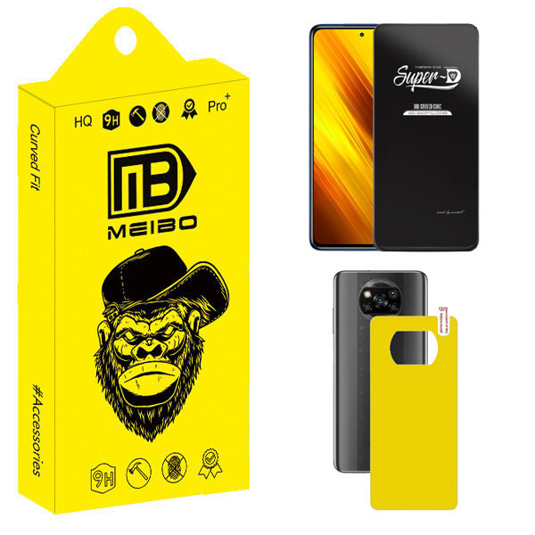 محافظ صفحه نمایش میبو مدل Transparent SuperD مناسب برای گوشی موبایل شیائومی Poco X3 / X3 NFC به همراه محافظ پشت گوشی