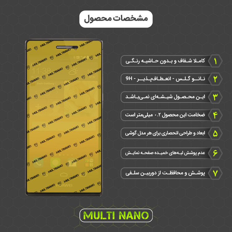 محافظ صفحه نمایش مولتی نانو مدل X-SFM مناسب برای گوشی موبایل هوآوی Ascend P7 به همراه برچسب پوششی