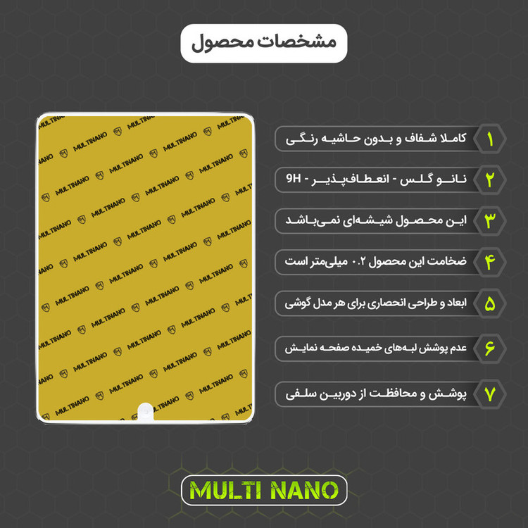 محافظ صفحه نمایش مولتی نانو مدل X-S2N مناسب برای تبلت اپل iPad Air Gen 1 9.7 بسته دو عددی