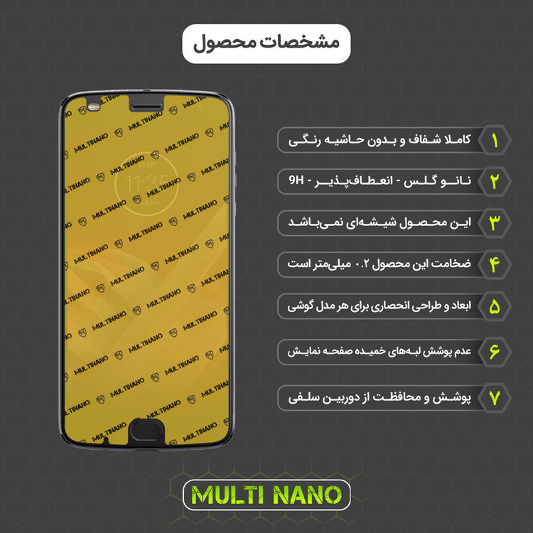 محافظ صفحه نمایش مولتی نانو مدل X-SFG مناسب برای گوشی موبایل موتورولا Moto Z2 Play به همراه برچسب پوششی