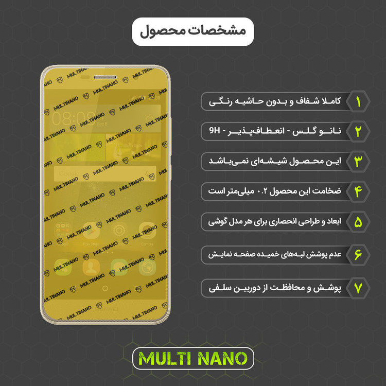 محافظ صفحه نمایش مولتی نانو مدل X-SFG مناسب برای گوشی موبایل آنر Play 5X به همراه برچسب پوششی