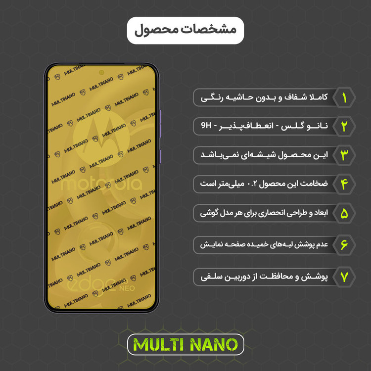محافظ صفحه نمایش مولتی نانو مدل X-SFG مناسب برای گوشی موبایل موتورولا Edge 30 Neo به همراه برچسب پوششی