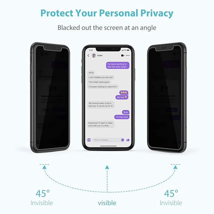 محافظ صفحه نمایش حریم شخصی بوک مدل کربن مناسب برای گوشی موبایل اپل Iphone 15 pro max