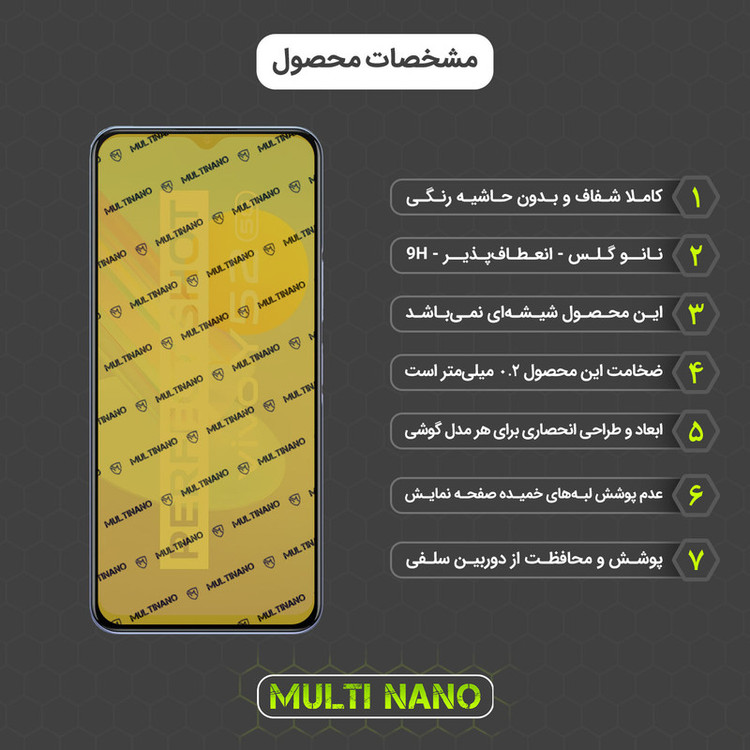 محافظ صفحه نمایش مولتی نانو مدل X-SFM مناسب برای گوشی موبایل ویوو Y52 5G به همراه برچسب پوششی