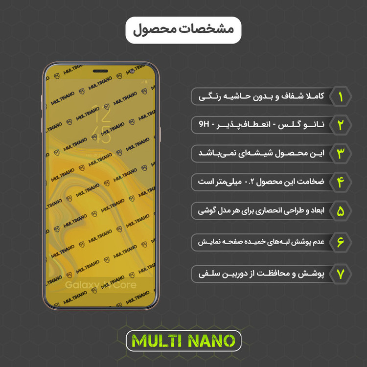 محافظ صفحه نمایش مولتی نانو مدل X-SFM مناسب برای گوشی موبایل سامسونگ Galaxy J4 Core به همراه برچسب پوششی